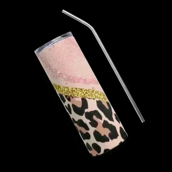 Animal print 20 oz tumbler with straw - Picture 3 of 3